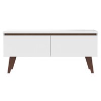 Rack Para Tv 2 Portas Com Pés Lima Branco/rustic - Madesa