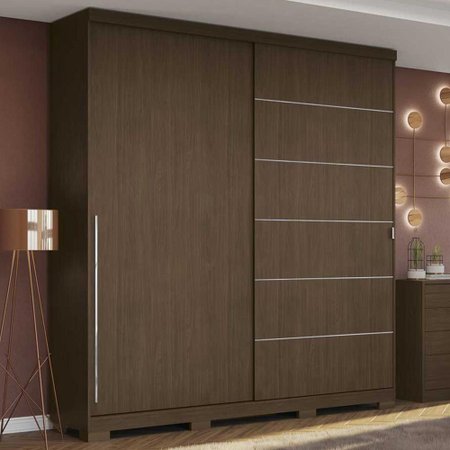 Guarda Roupa Solteiro 2 Portas De Correr 3 Gavetas B572 Jacaranda Kappesberg Colombo