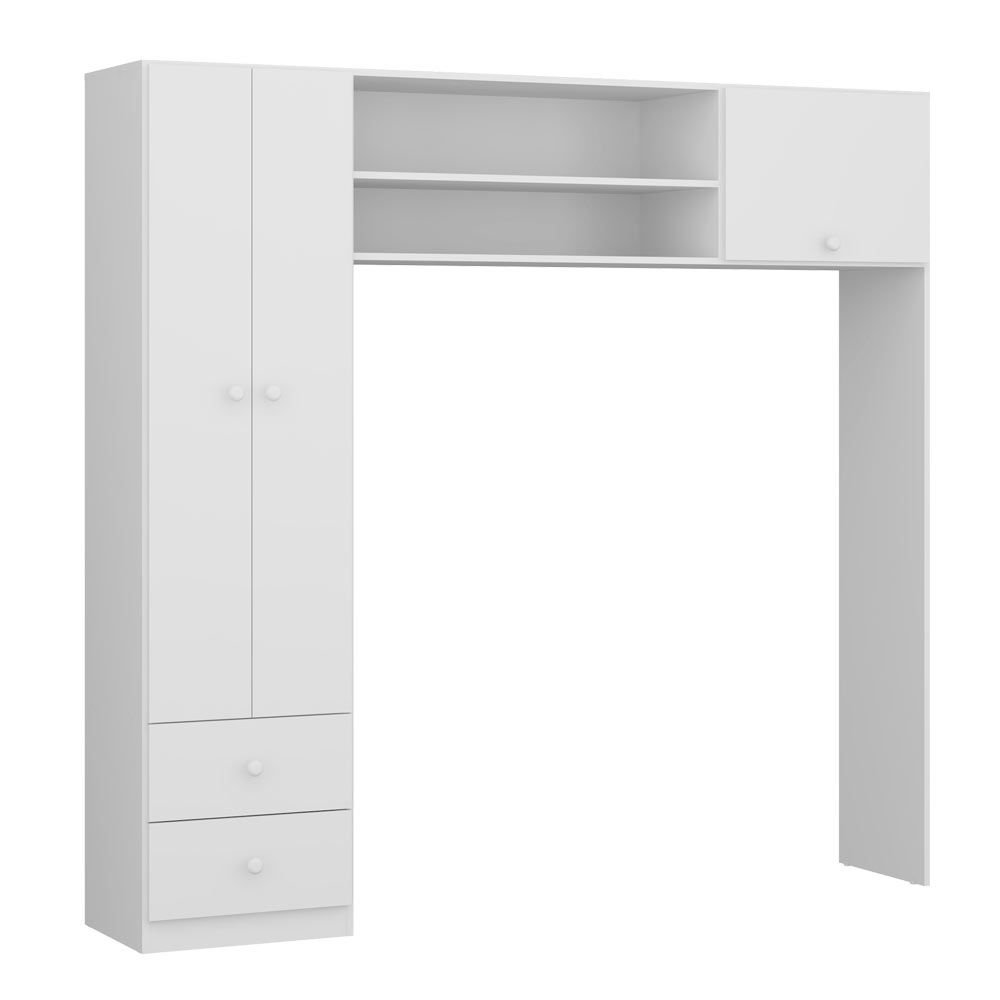 Guarda Roupa De Bebe 2 Portas 2 Gavetas Com Modulo Aereo Branco Multimoveis Colombo