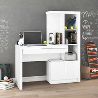 Mesa Para Computador 2 Portas 1 Gaveta 2 Prateleiras Me4143 Branco - Tecno Mobili