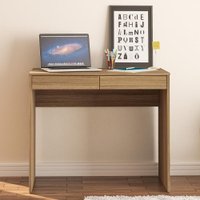 Mesa Para Computador Tijuca 90cm 2 Gavetas Castanho Politorno