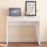 Mesa Para Computador Tijuca 90cm 2 Gavetas Branco Politorno