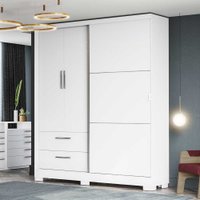 Guarda-roupa Solteiro 3 Portas 2 Gavetas C533 Branco - Kappesberg