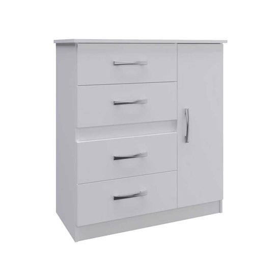 Cômoda 1 Porta 4 Gavetas Caribe Branco - Doripel