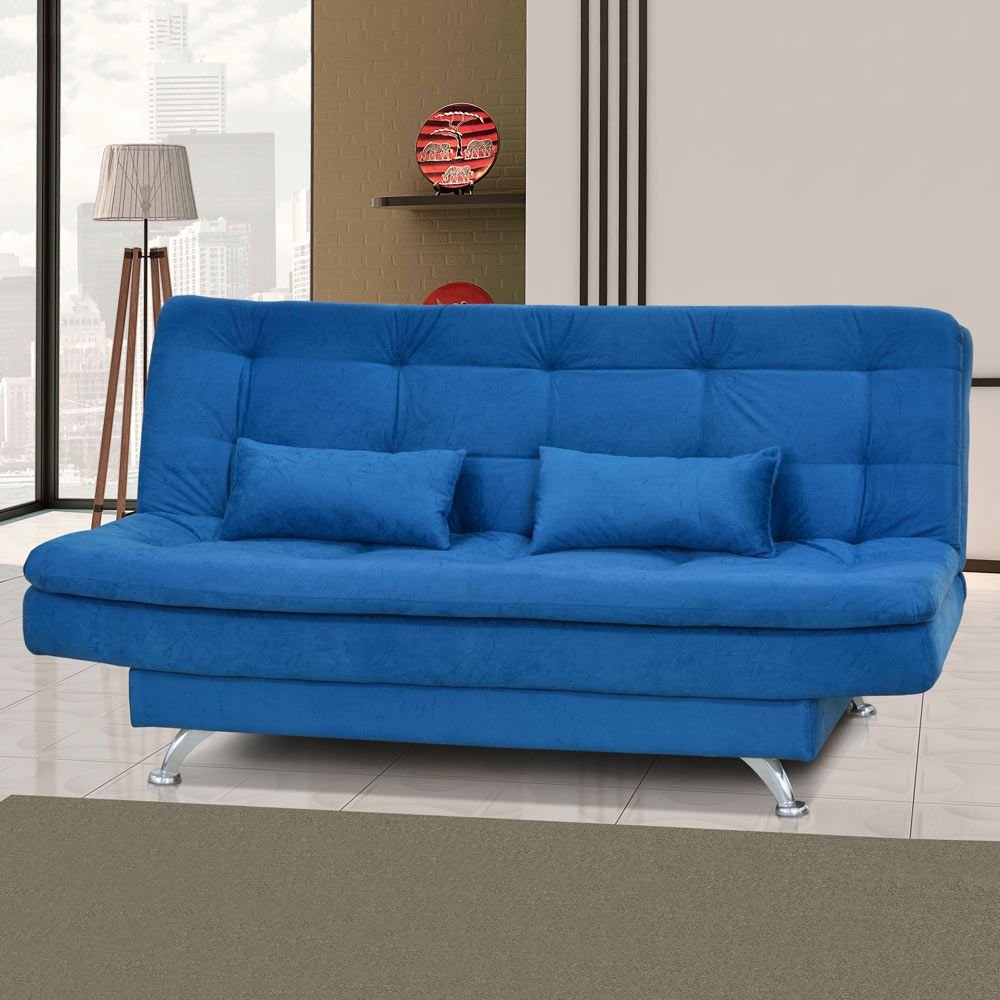 Sofá Cama 3 Lugares Salomé 00069.0384 Azul Matrix Colombo
