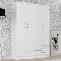 Guarda-roupa Casal 4 Portas 2 Gavetas Atalaia At421 Branco - Evidência Móveis