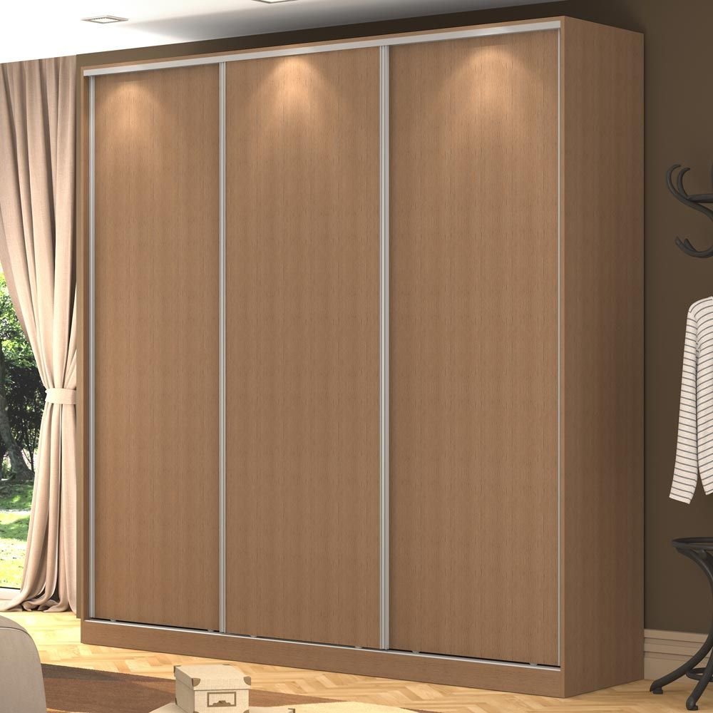 Guarda Roupa Casal 3 Portas Correr Rc3003 Ocre Nova Mobile Colombo