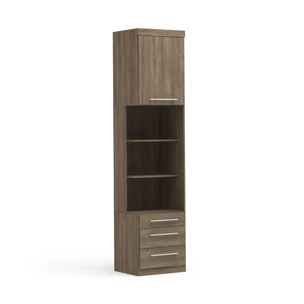 Guarda Roupa Modulado 1 Porta 3 Gavetas A527 Nogal Kappesberg Colombo