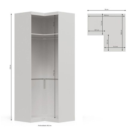 Guarda Roupa Modulado 2 Portas A530 Branco Brilho Kappesberg Colombo