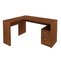 Mesa Para Escritório 2 Gavetas Me4129 Amendoa - Tecno Mobili