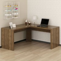 Mesa Para Escritório Angular Me4116 Nogal - Tecno Mobili