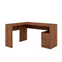 Mesa Para Escritório 2 Gavetas Me4129 Nogal - Tecno Mobili