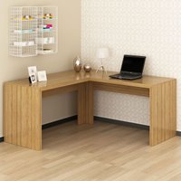 Mesa Para Escritório Angular Me4116 Amendoa - Tecno Mobili