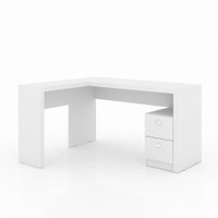 Mesa Para Escritório 2 Gavetas Me4129 Branco - Tecno Mobili