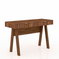 Mesa Escrivaninha 2 Gavetas Me4128 Nogal/pés Nogal - Tecno Mobili