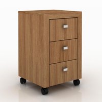 Gaveteiro 3 Gavetas Me4108 Amêndoa - Tecno Mobili