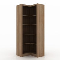Armário Para Escritório De Canto Me4132 Amendoa - Tecno Mobili
