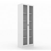 Armário Para Escritório Com Porta De Vidro Me4115 Branco - Tecno Mobili