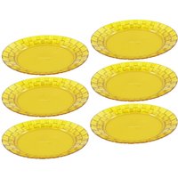 Jogo de Pratos Trama Com 6 Peças Mesa Cozinha - Amarelo