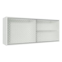 Armário De Cozinha Aéreo 100% MDF 2 Portas de Correr de Vidro Branco Acordes Madesa