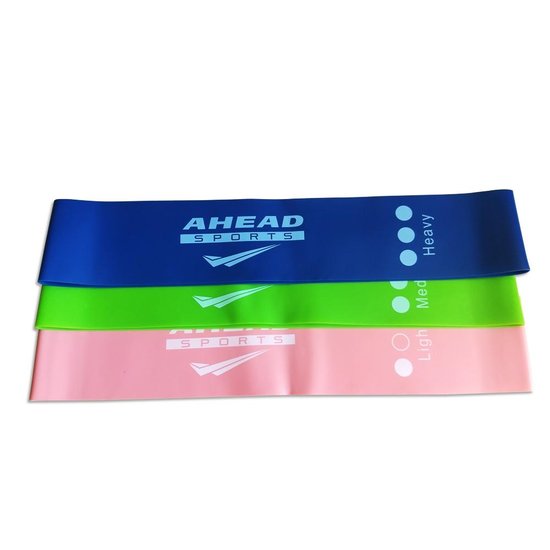 KIT Mini Band 3 Faixas Elásticas Ahead Sports Coloridas