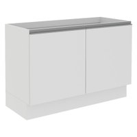 Balcão Gabinete de Pia Armário de Cozinha 100% MDF 120 cm 2 Portas Branco/Rustic Acordes Madesa