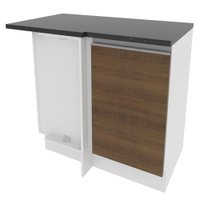 Balcão de Canto Armário de Cozinha 100% MDF Porta Branco Brilhante Acordes Madesa