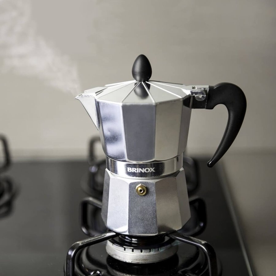 Cafeteira Italiana De Alumínio Para Fogão Brinox Café Verona