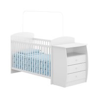 Berço Modelo Cookie com Comoda 3 Gavetas Multimoveis