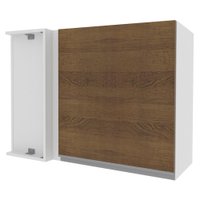 Armário De Cozinha Aéreo de Canto 100% MDF 1 Porta Branco/Rustic Acordes Madesa