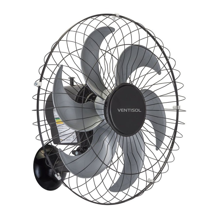 Ventilador De Parede 50cm 6 Pás Oscilante Bivolt Steel Cinza - Ventisol