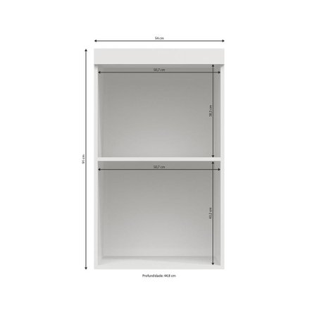 Armario Aereo Para Quarto 100 Mdf 1 Porta Dormitorio M Smart Branco Brilho Kappesberg Colombo