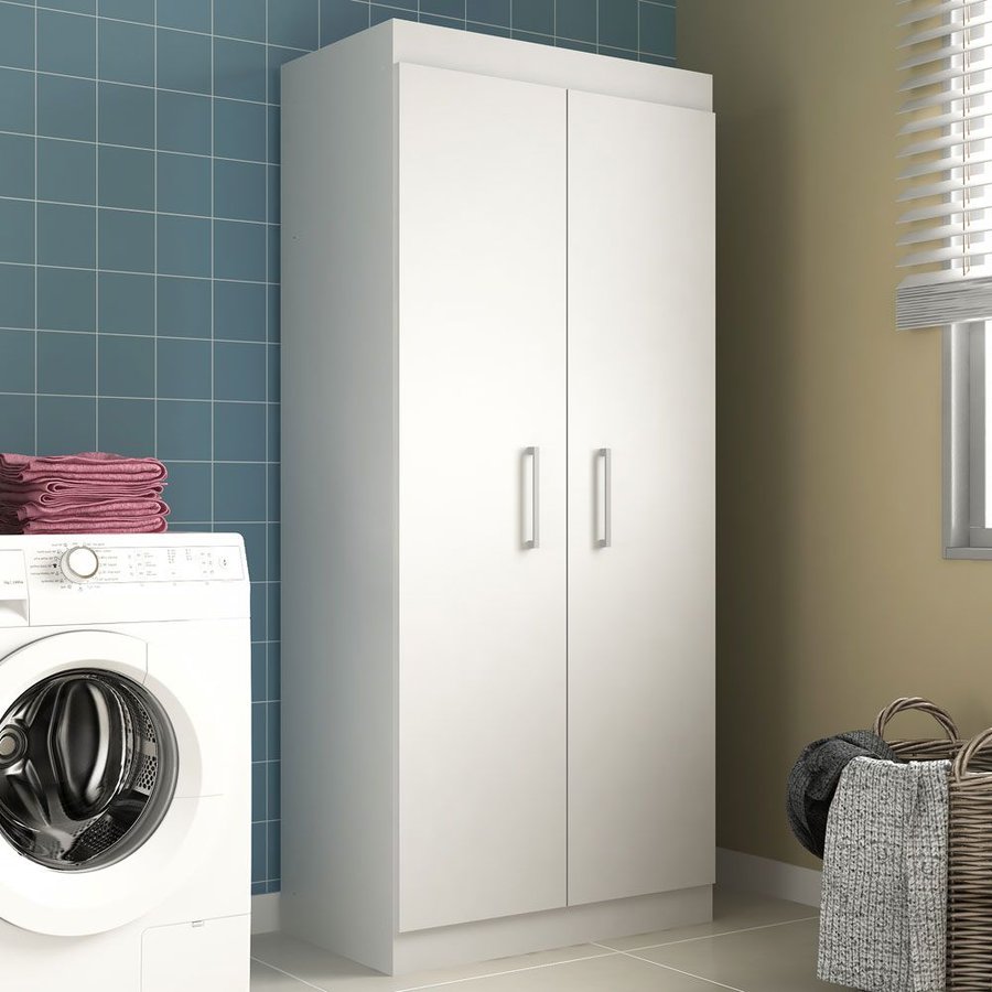 Armário Multiuso 2 Portas 3 Prateleiras Lavanderia Am1607 Branco