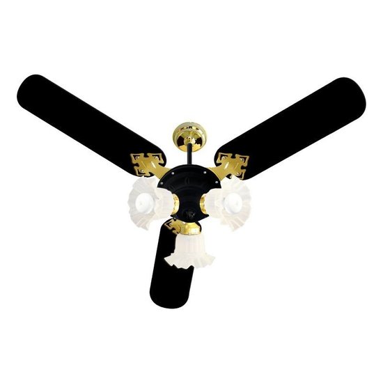 Ventilador de Teto Venti-Delta New Zeta com 3 Pás Preto