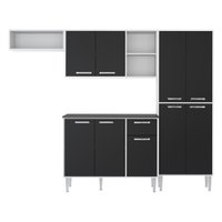Cozinha Compacta Xangai 9 Portas Multimóveis Xangai Branco Com Preto