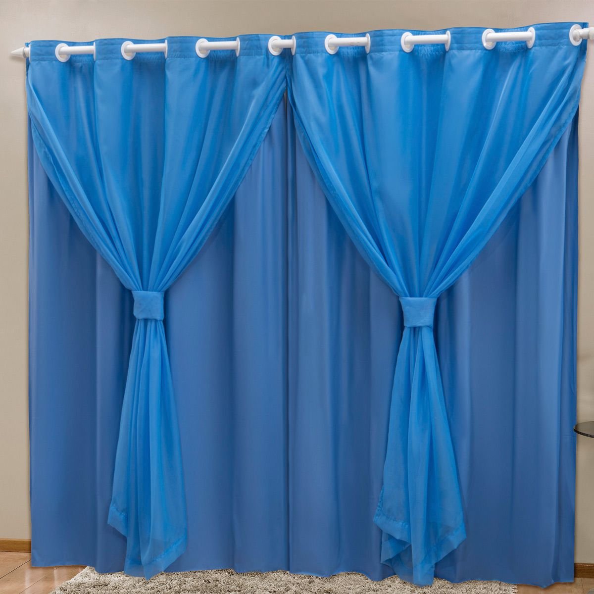 cortina blackout pvc c voil azul corta luz 2 80m x 2 30m