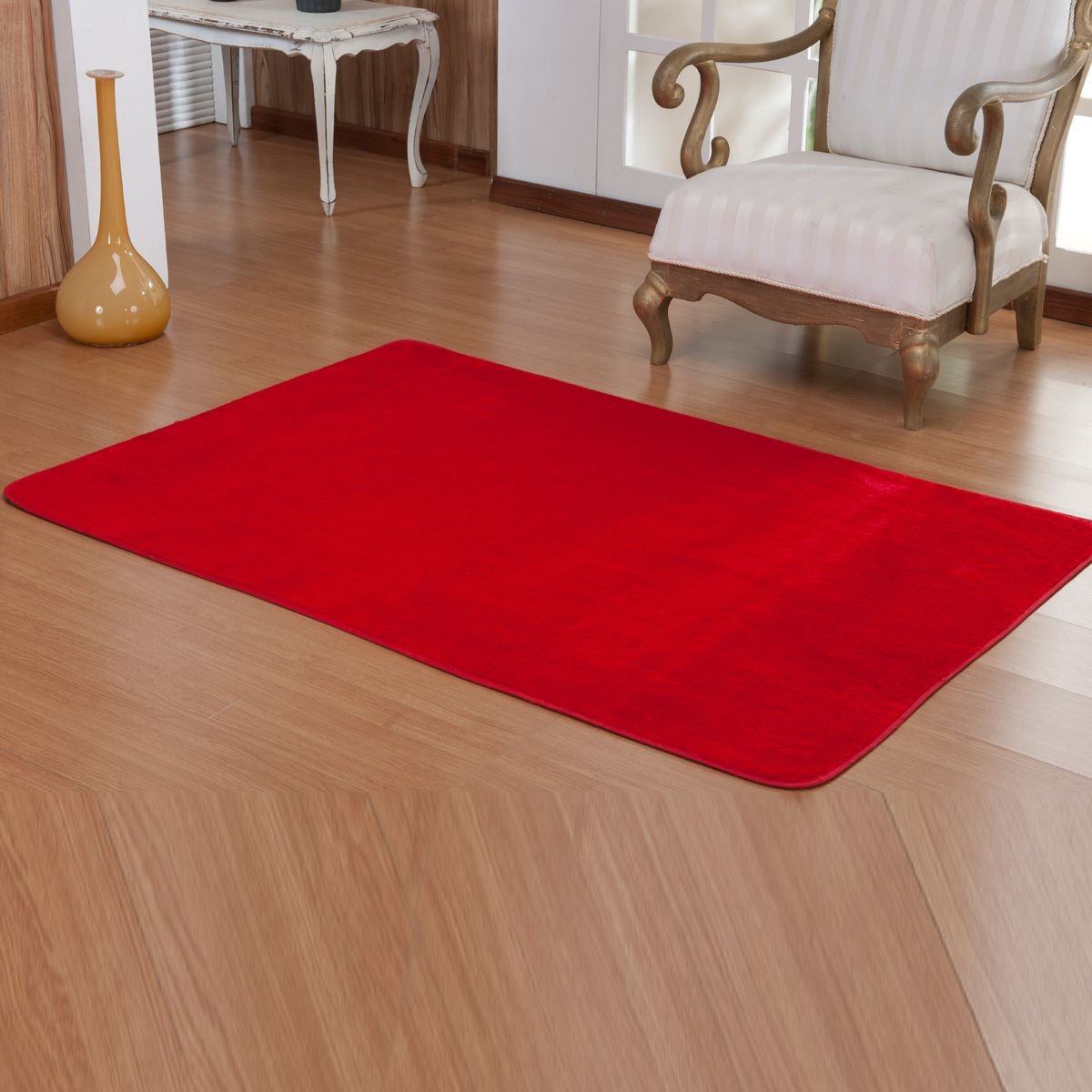 Tapete retangular vermelho clearance