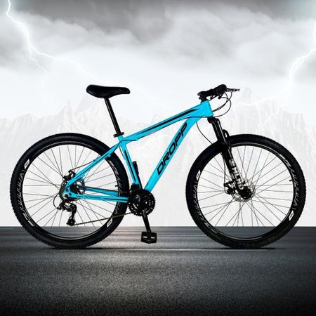 Bicicleta Aro 29 Freio A Disco Mecanico Quadro 21 Aluminio 21 Marchas Azul Dropp Colombo