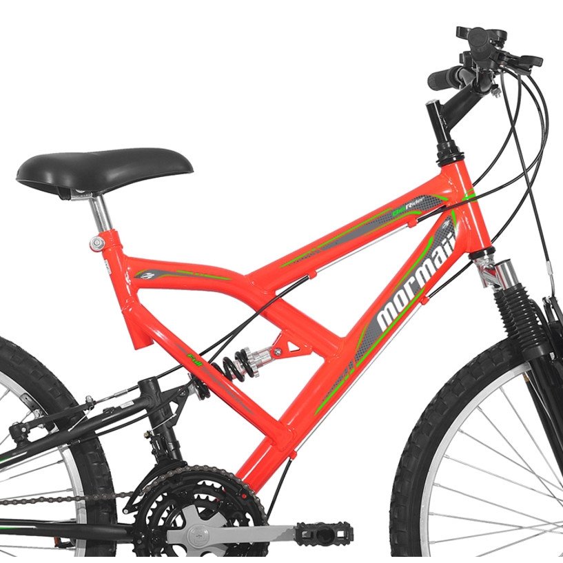 Bicicleta Aro 24 Q17 Full Suspensao 21v Big Rider Mormaii Laranja
