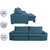 Sofá Lisboa 3,12m Retrátil, Reclinável com Molas no Assento Tecido Suede Grafiato Azul - Cama InBox