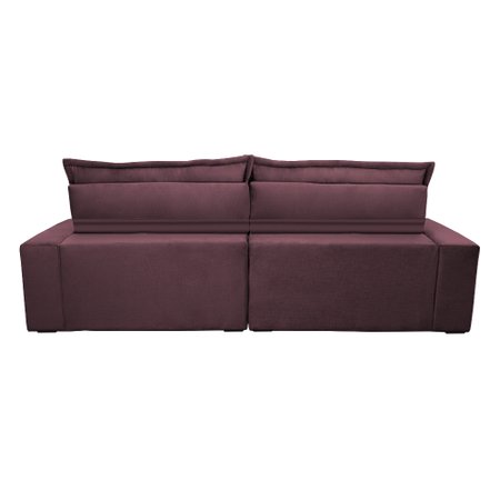 Sofa Retrátil e Reclinável 2,52m com Molas Ensacadas Cama inBox Soft Tecido Suede Vinho