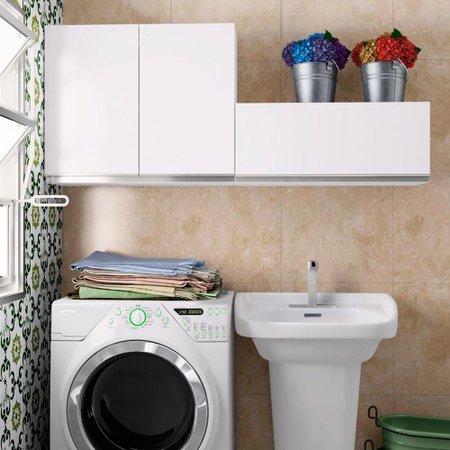 Kit Area De Servico Madesa Acordes Glamy 100 Mdf Com 2 Armarios Aereos Colombo