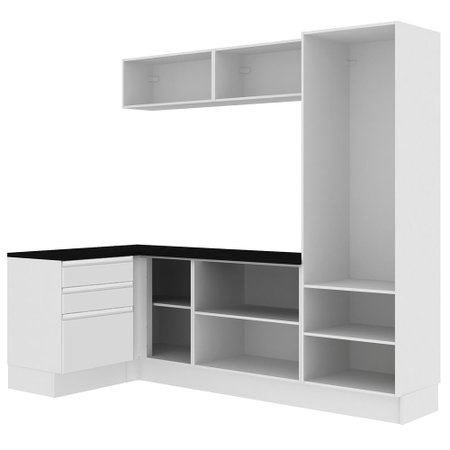 Kit Area De Servico Madesa Acordes Glamy 100 Mdf Com Armario Gaveteiro E Balcao De Canto Colombo