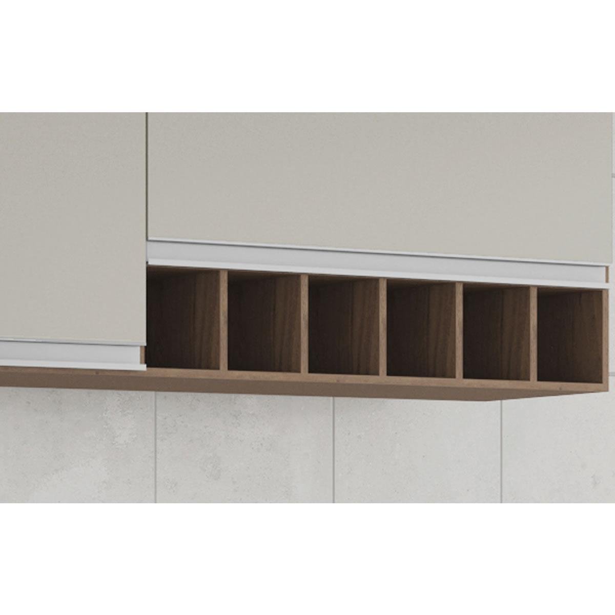Armario De Cozinha Aereo 100 Mdf Prisma 114 Cm Amendoa Off White Mgm Colombo