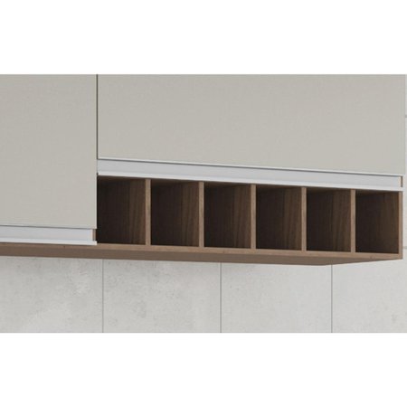 Armario De Cozinha Aereo 100 Mdf Prisma 114 Cm Amendoa Off White Mgm Colombo