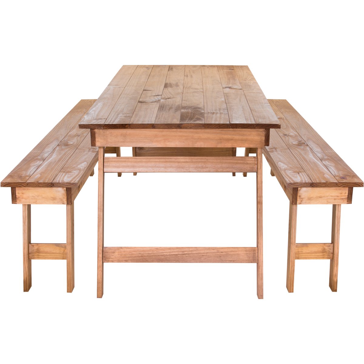 Conjunto De Mesa E Bancos Dobraveis Em Madeira Naturalle Rustico Tramontina Colombo
