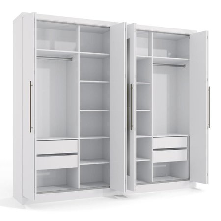 Guarda Roupa Casal 8 Portas 4 Gavetas H559 Br Branco Kappesberg Colombo