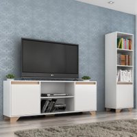 Sala De Estar Completa Benevello 3 Portas 2041 Branco/siena - Quiditá Móveis