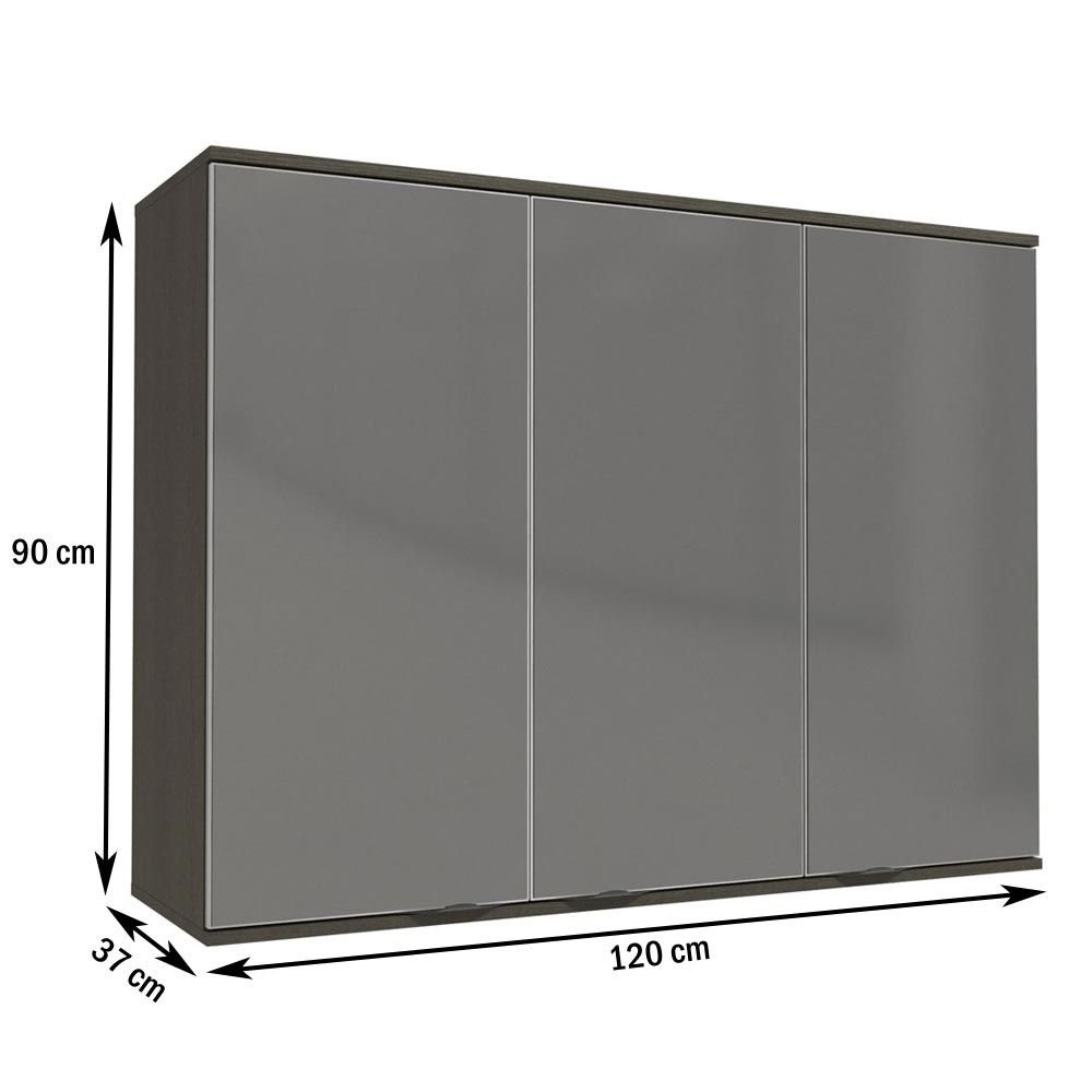 Armario Aereo Cozinha 3 Portas Com Vidro Inox Onix Steel Kappesberg Colombo