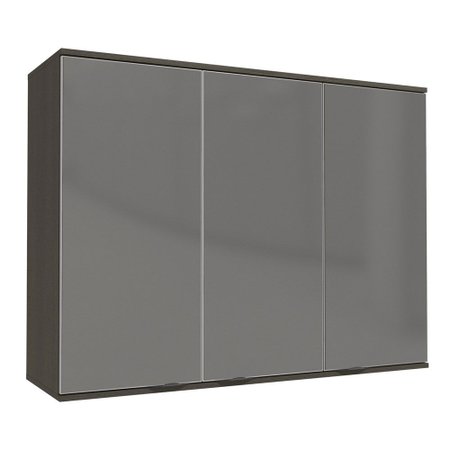Armario Aereo Cozinha 3 Portas Com Vidro Inox Onix Steel Kappesberg Colombo